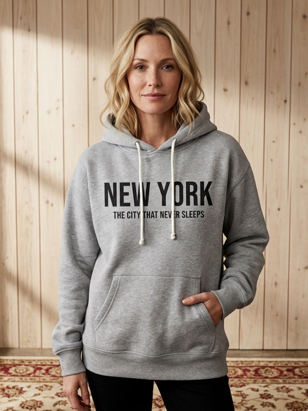 Old Navy Gray 'New York' Graphic Hooded Sweatshirt